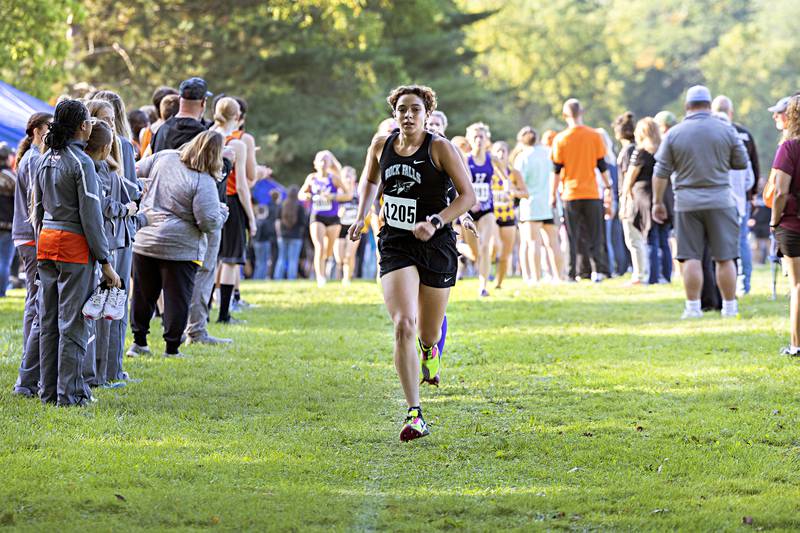 Rock Falls’ Ariel Hernandez leads a pack during the Rock River Run Saturday, Sept. 23, 2023 at Hoover Park in Sterling. Hernandez took 5th in the race.