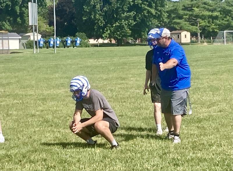 Princeton coach Ryan Pearson instructs during the Tigers mini-camp on Tuesday, June 18, 2024.