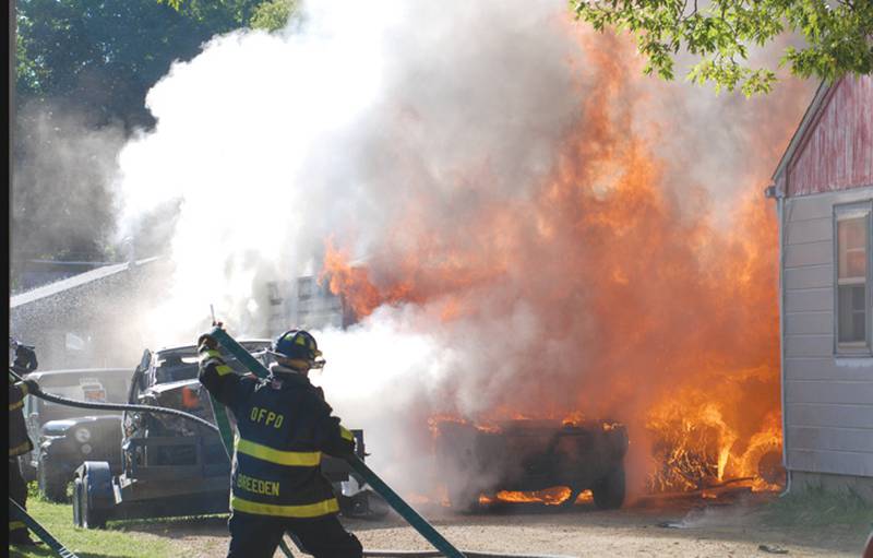 Oregon firefighters responded to a garage fire at a fellow firefighter's home several years ago.