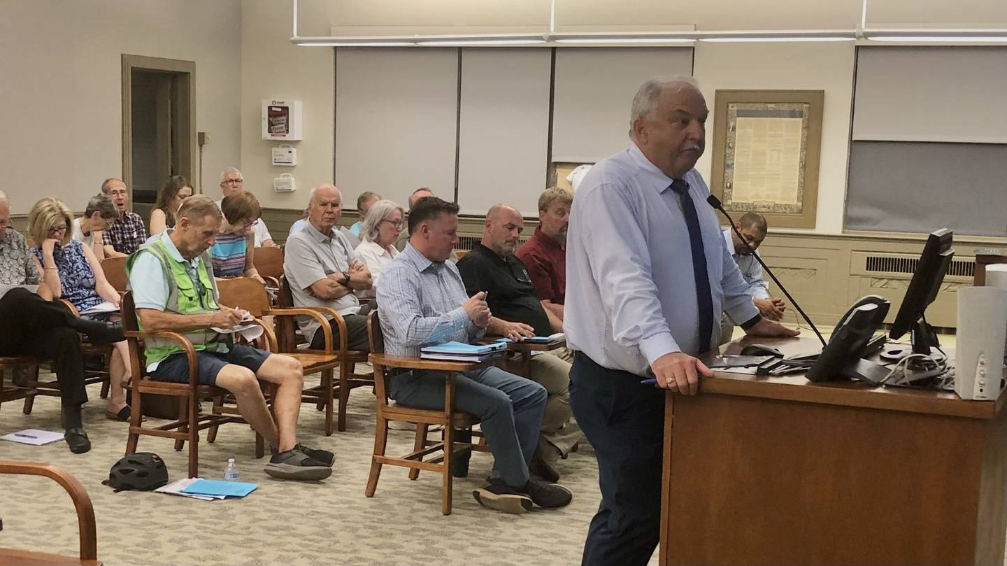 IMEA president and CEO Kevin Gaden speaks at a St. Charles Government Services Committee Meeting on June 24, 2024.