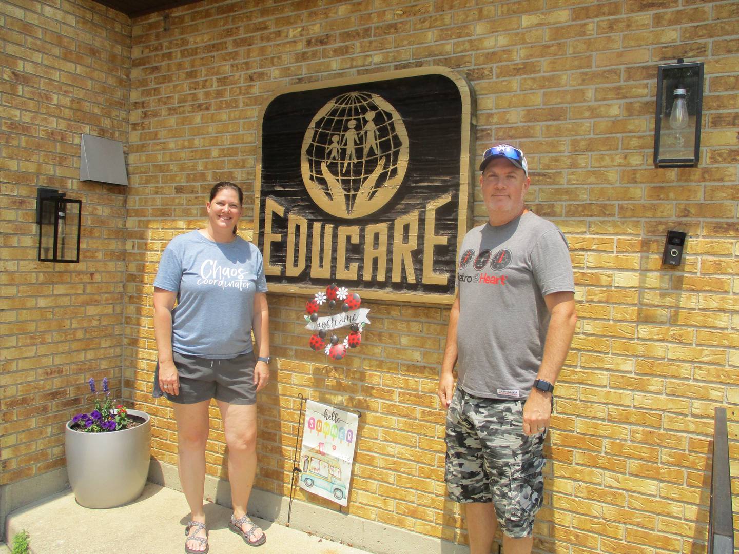 Stephanie and David Collom own the EduCare preschool on Thomas Hickey Drive in Joliet. They are concerned about the impact of a Starbucks restaurant with drive-thru that would be built next door. June 7, 2023.