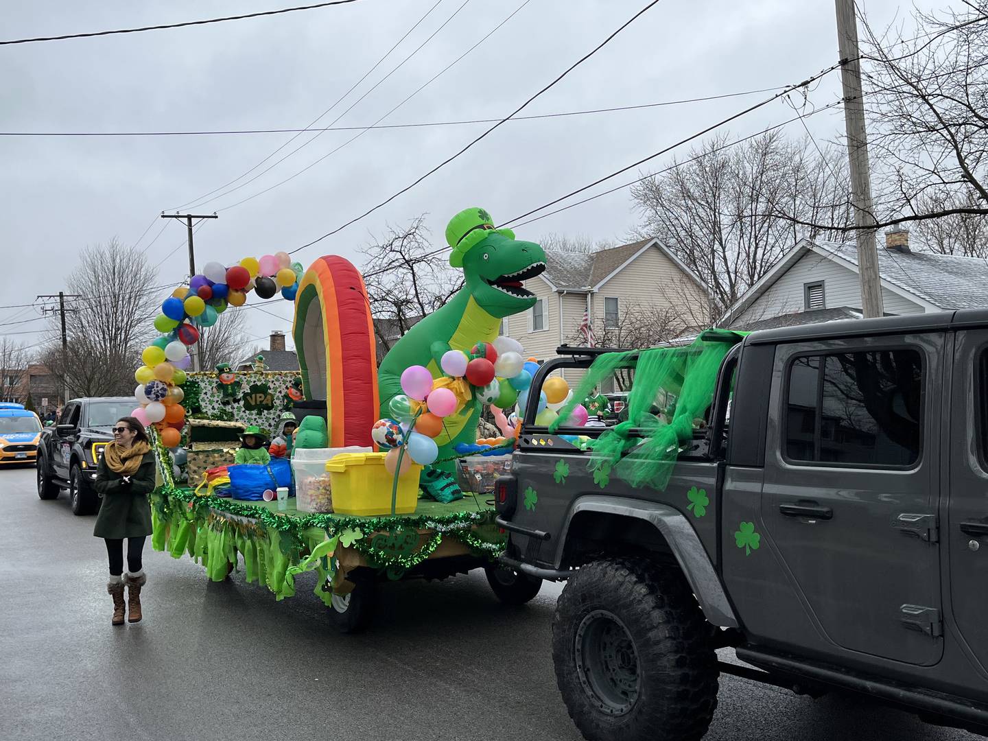 A colorful float passes through Commercial Street for annual Plainfield Hometown Irish Parade on Sunday in Plainfield.