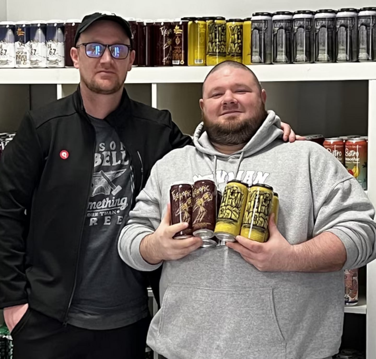 Crafted Roots owners Goff Devine, left, and Brandon McDaniel opened their craft beer bottle shop Jan. 6, 2023, at 312 Light St. in downtown Sterling.