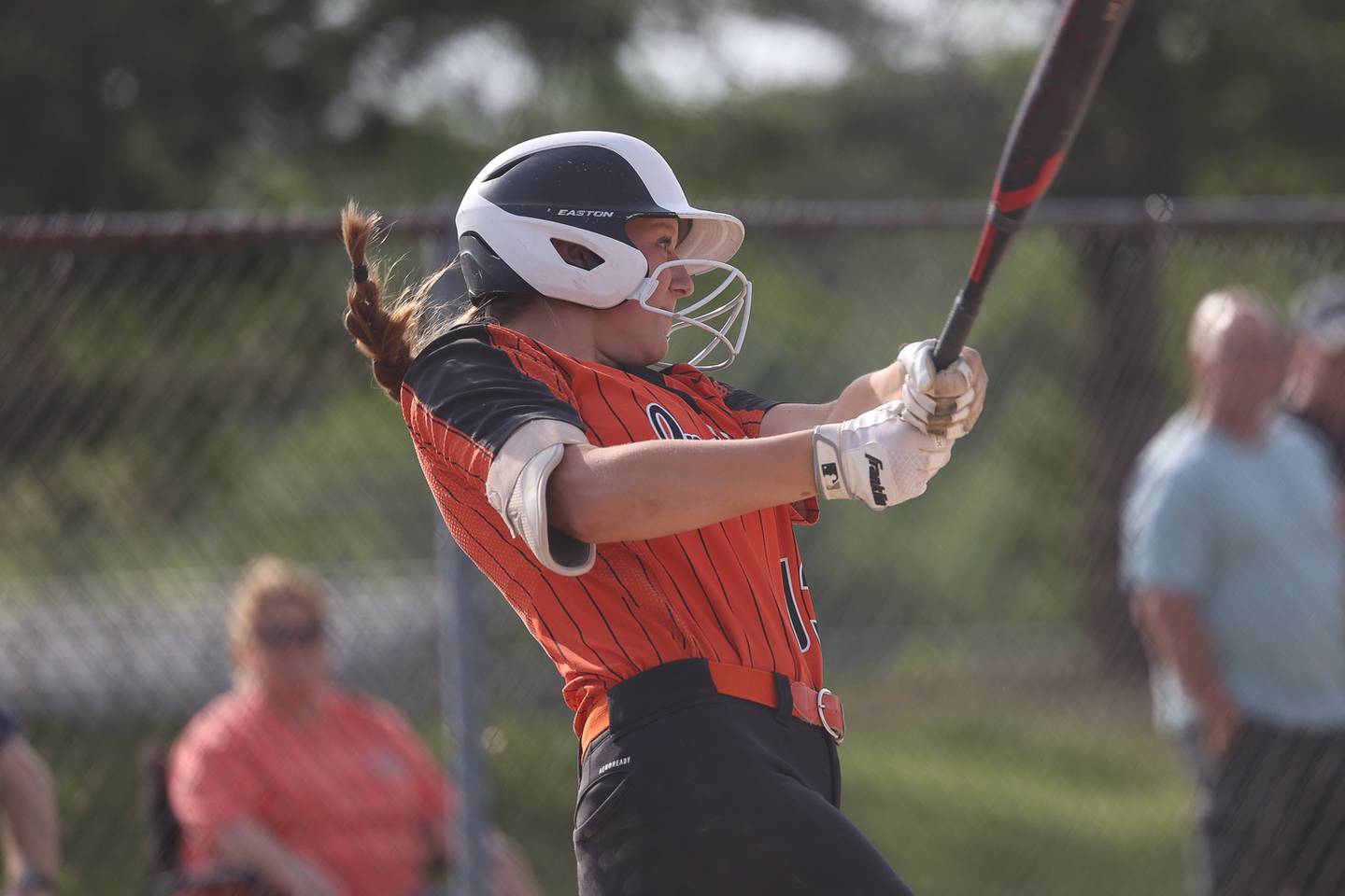 Minooka’s Gracie Anderson connects for a two run home run against Normal in the Class 4A sectional semifinal on Tuesday, May 21, 2024 in Minooka.