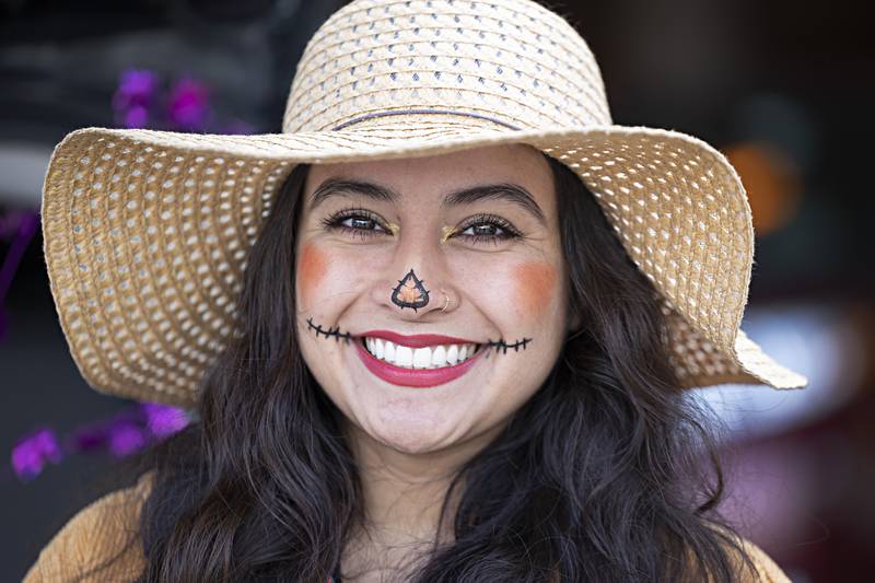 Lesley Garcia is all smiles as she works the Lee County Health Department’s booth during KSB and Discover Dixon’s Treat Street Saturday, Oct. 28, 2023.