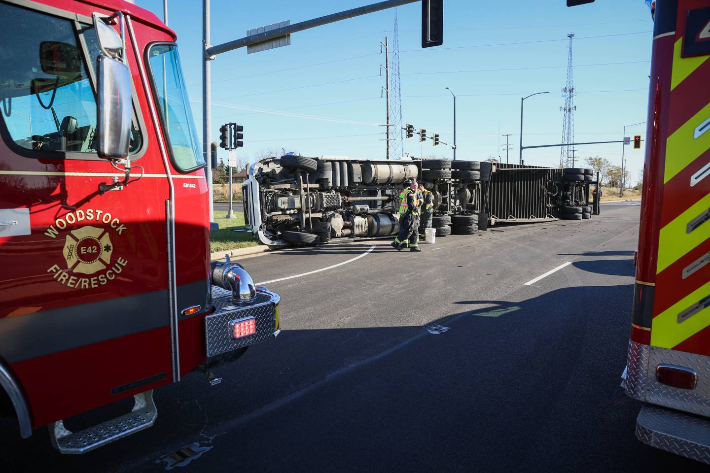 The Woodstock Fire/Rescue District responded Monday, Nov. 7, 2022, to a semi rollover on Route 14 at South Eastwood Drive, or Route 47.