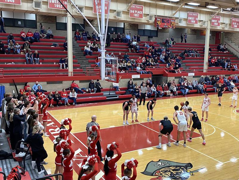 Ottawa's Keevon Peterson shoots a fourth-quarter free throw Friday, Jan. 19, 2024, during the Pirates' home victory over Sycamore at Kingman Gym.