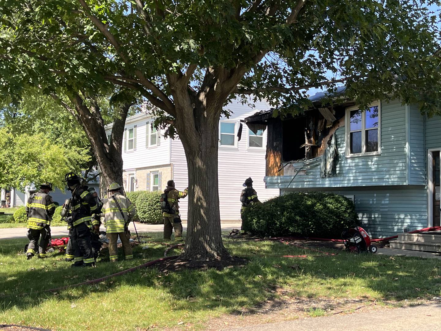 A residence in the 400 block of Infantry Drive damaged by fire on Monday, July 10, 2023.