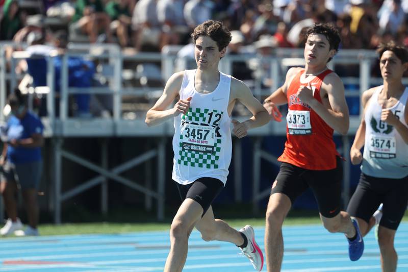 York’s Brady Golomb competes in the Class 3A 1600 Meter State Championship on Saturday, May 25, 2024 in Charleston.