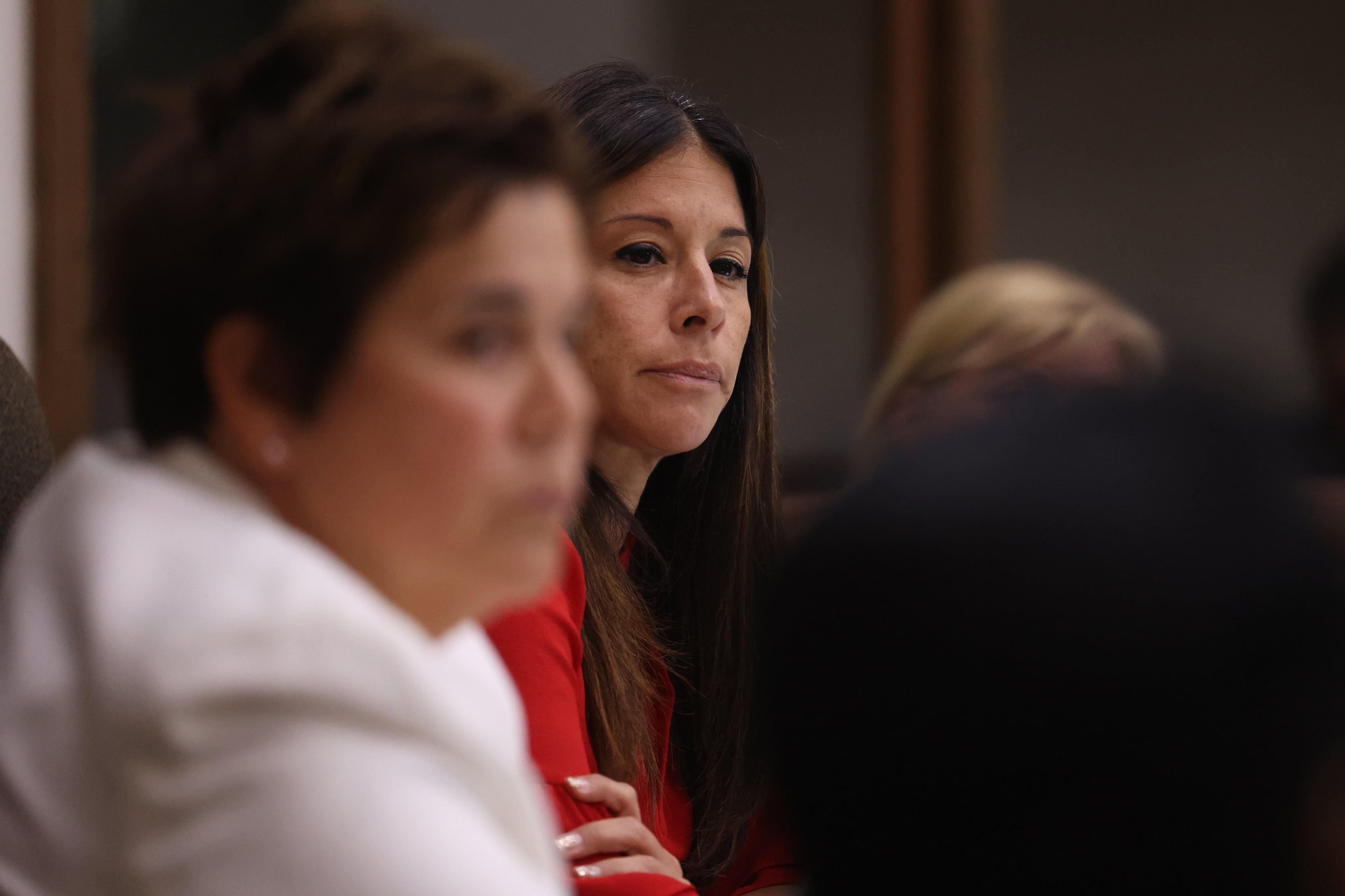 Will County Clerk Lauren Staley-Ferry sits in on the Will County board meeting on Thursday, Aug. 17, 2023 in Joliet.