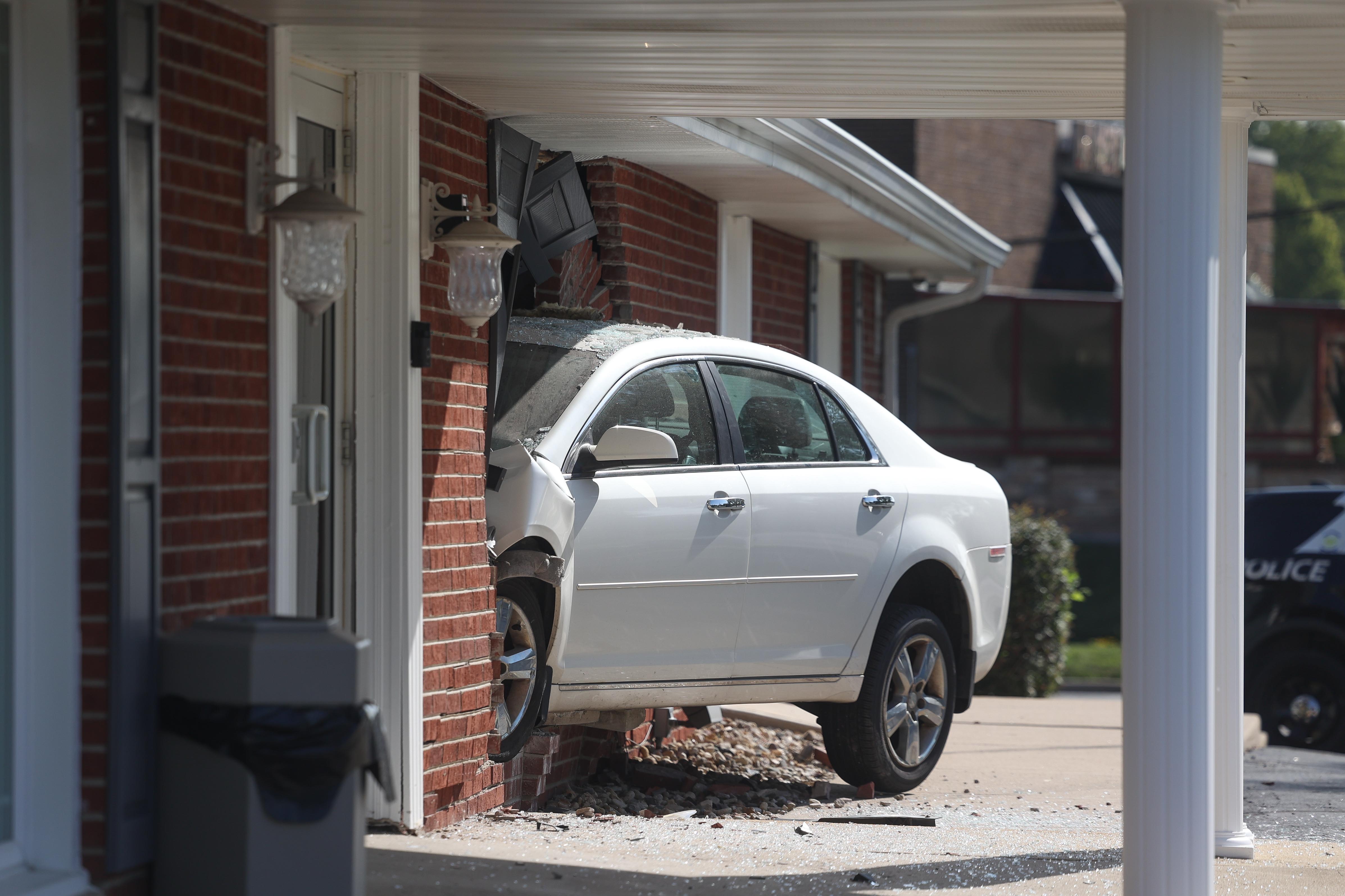 A car crashed into the Farkas Funeral Home on Wednesday morning in Joliet. According to a witness only the driver suffered minor injuries.