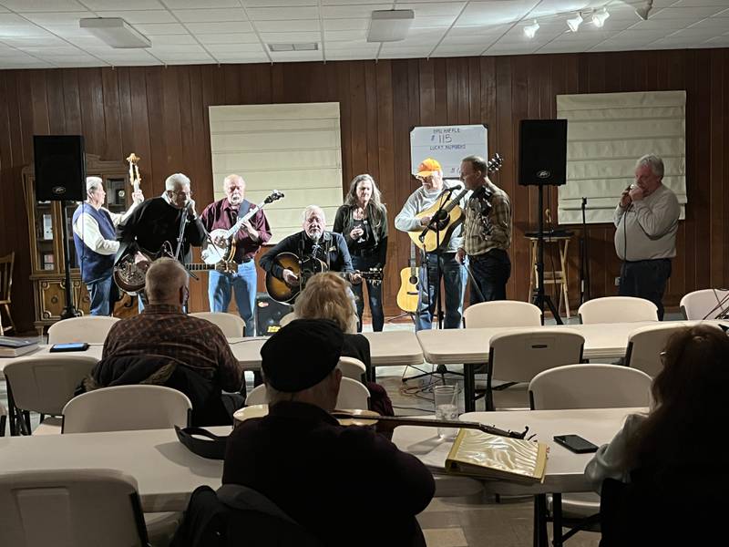 Jerry Tice, chairman of the First Fridays Committee, opened last month’s show, with help from a few friends.