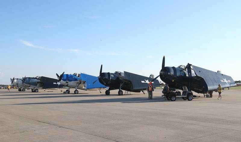 A number of TBM Avenger aircrafts were at the annual TBM Avenger Reunion and Air Show on Friday, May 17, 2024 at the Illinois Valley Regional Airport in Peru.