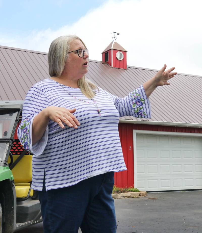 Tammy McMahan, founder and executive director of the Ruth Project, gives a tour Thursday, July 13, 2023, at the organization’s 33-acre farm in Sycamore. The Ruth Project is a group based in Elgin that provides support for foster parents and children.