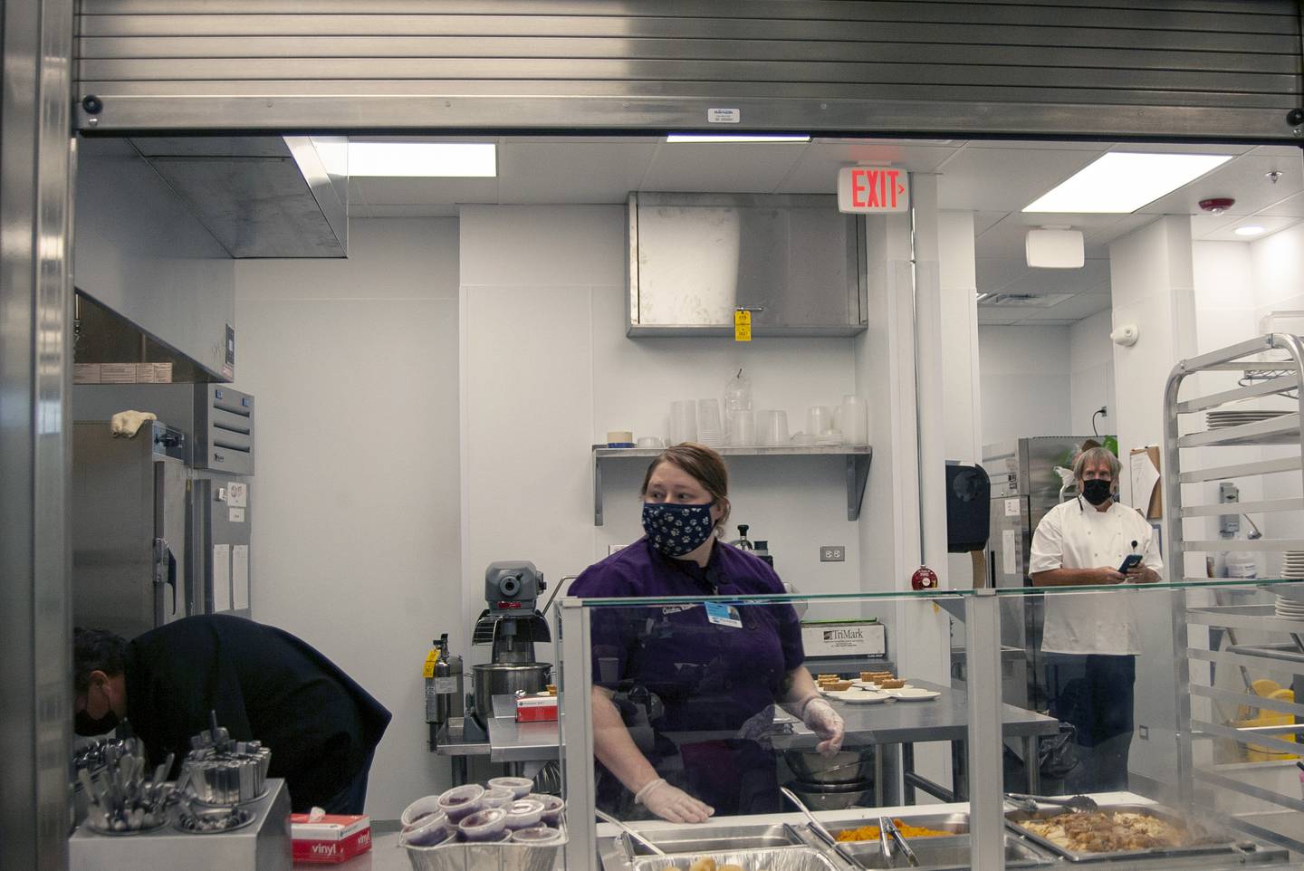 Assistant Chef Christina Romita prepares to serve Thanksgiving dinner on Thursday, Nov. 25, 2021, at the PADS shelter at 1805 S. Route 31 McHenry.