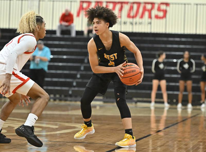 Joliet West's Corey Nobles in action during the Class 4A sectional semifinal against Homewood Flossmoor at Rich Township on Tuesday, Feb. 27, 2024, at Richton Park. (Dean Reid for Shaw Local News Network)