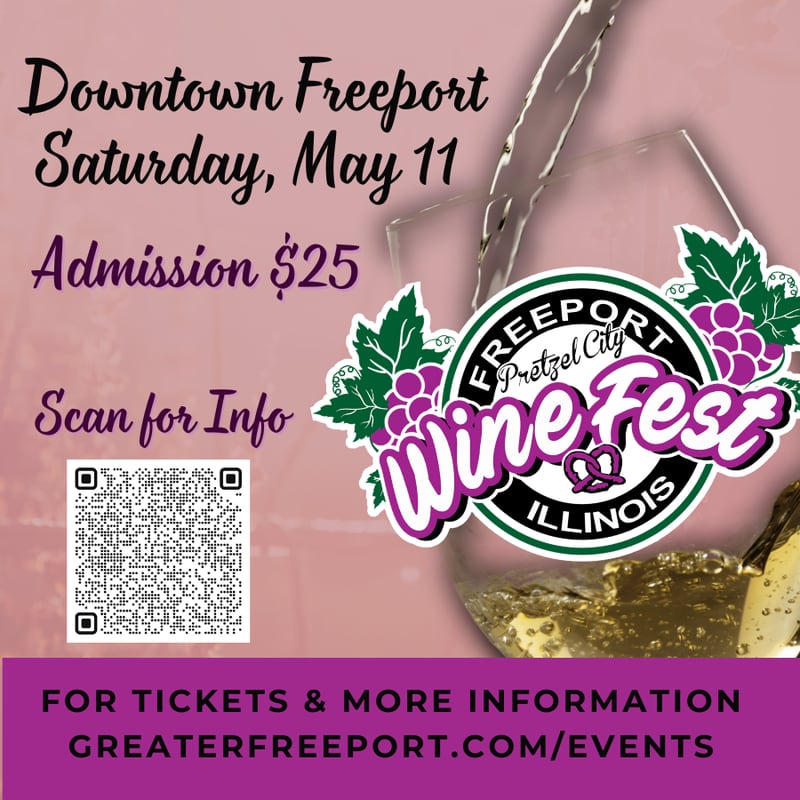 The Greater Freeport Partnership will host Pretzel City Winefest Saturday, May 11, 2024 from noon to 4 p.m.
