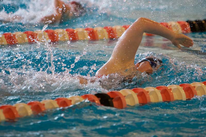 DeKalb - Sycamore's Rebecca Nenonen competes in the 100 Yard Freestyle at the DeKalb - Sycamore co-op swim meet on Thursday, Sept.30,2022 in DeKalb.