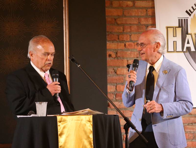 Rick Sipovic and Lanny Slevin host the  Illinois Valley Sports Hall of Fame awards banquet on Thursday, June 6, 2024 at the Auditorium Ballroom in La Salle.