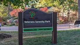 Vandals spray paint portion of Veterans Serenity Park in Oswego