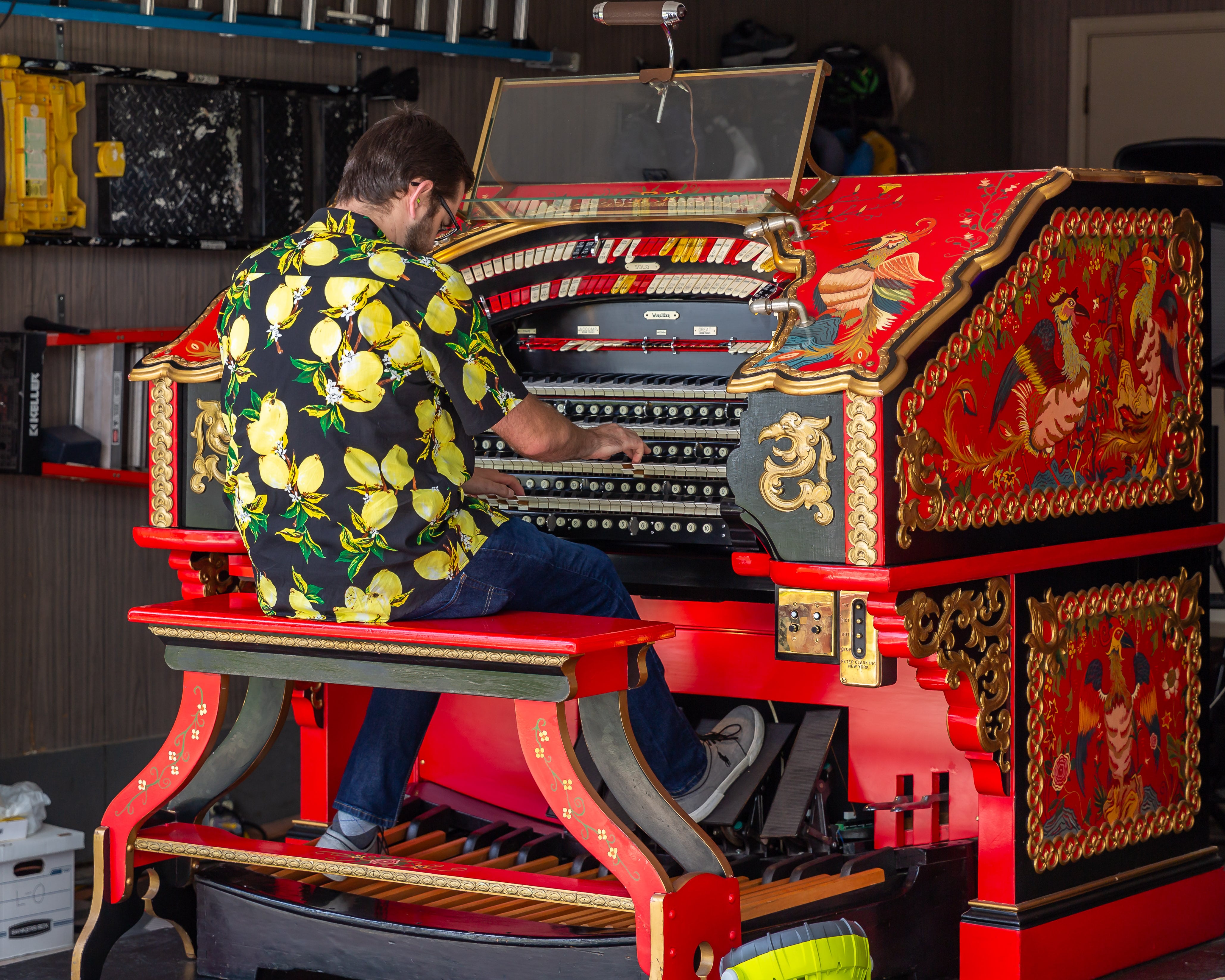 Donny Ranking plays a concert on a vintage organ from the former Oriental Theatre. July 21st, 2024.