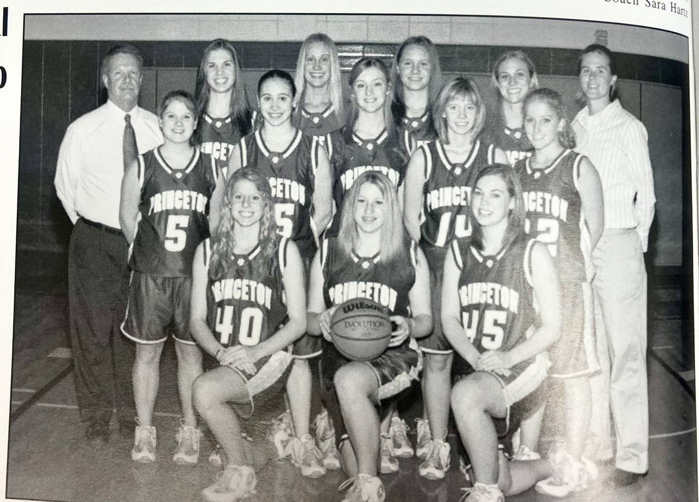 Team members for the 2005 Princeton girls basketball team were Angela Baumgartner, Larissa Bickett, Lindsay Clark, Sarah Evenson, Abby Griggs, Liana Hall, Brooke Jensen, Ashly Lowdermilk, Austyn Miller, Jennifer O’Connell, Tabitha Lewis and Sagan Stroud and coaches John Garvin and Scott Jensen.