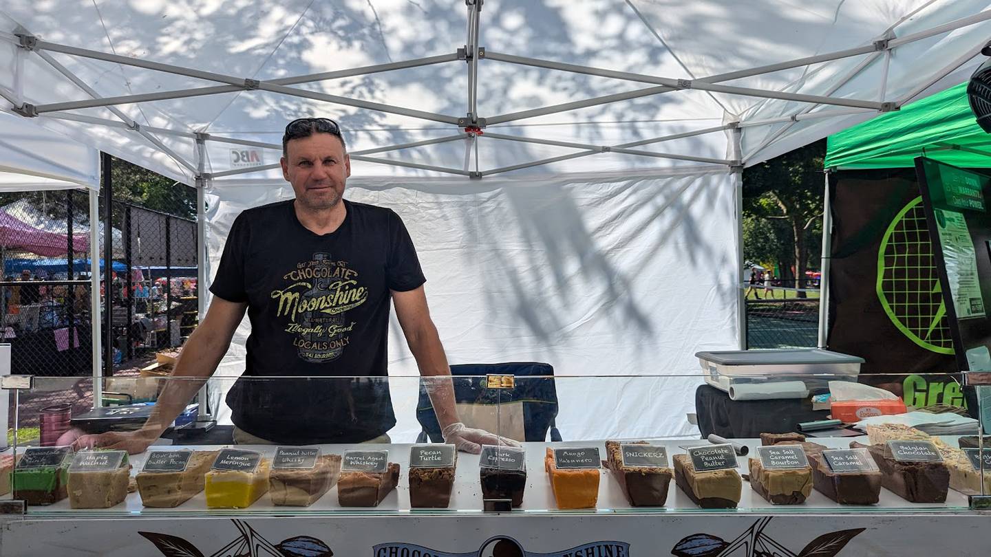 Ray Saudargas of Lemont, is seen working the Chocolate Moonshine Co. fudge on Saturday, June 29, 2024, at Plainfield Fest. Saudargas said “Mango Habanero” was the popular flavor on Saturday.