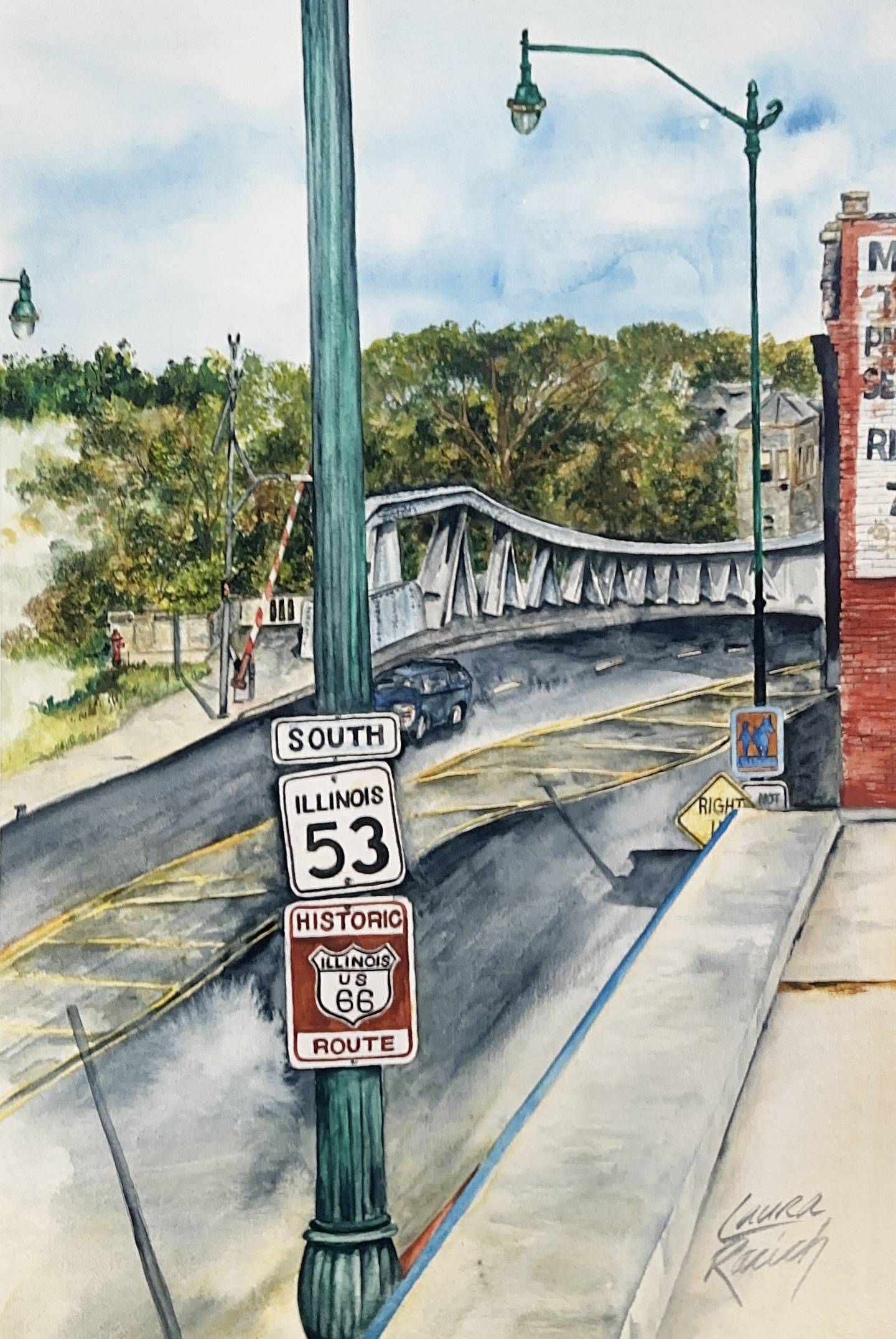 Route 66 painting by Laura Racich.
