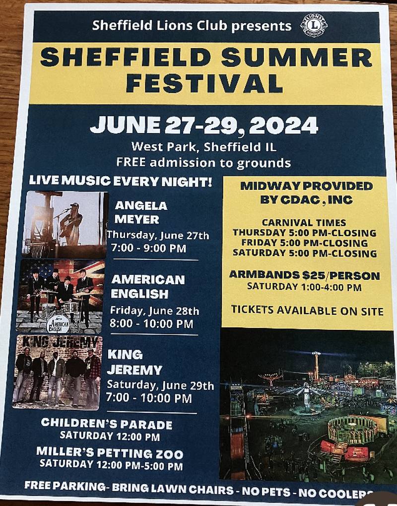 A flyer advertises the 2024 Sheffield Summer Festival.