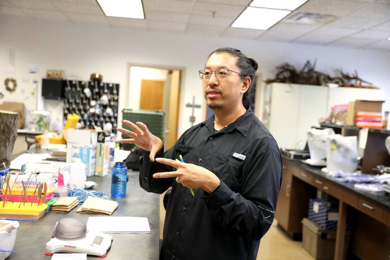 Marvin Lo, research program manager for the Root Biology Lab at the Morton Arboretum in Lisle, discusses the research he and other scientists are doing in regards to cicadas and their effects on the soil and environment.