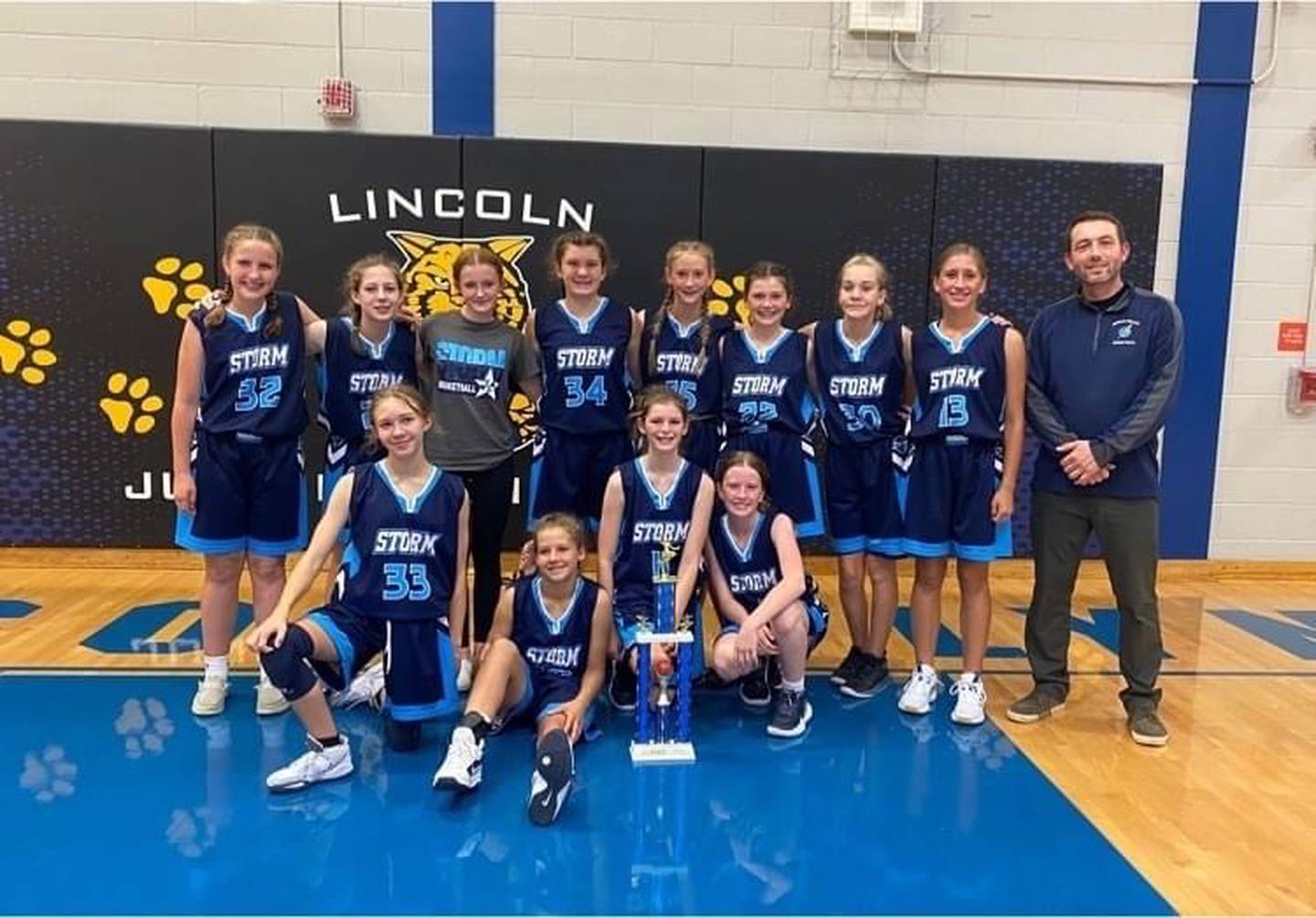 The Bureau Valley Storm seventh-grade basketball team finished second in the Starved Rock Conference Tournament, falling to Princeton Logan, 34-13.