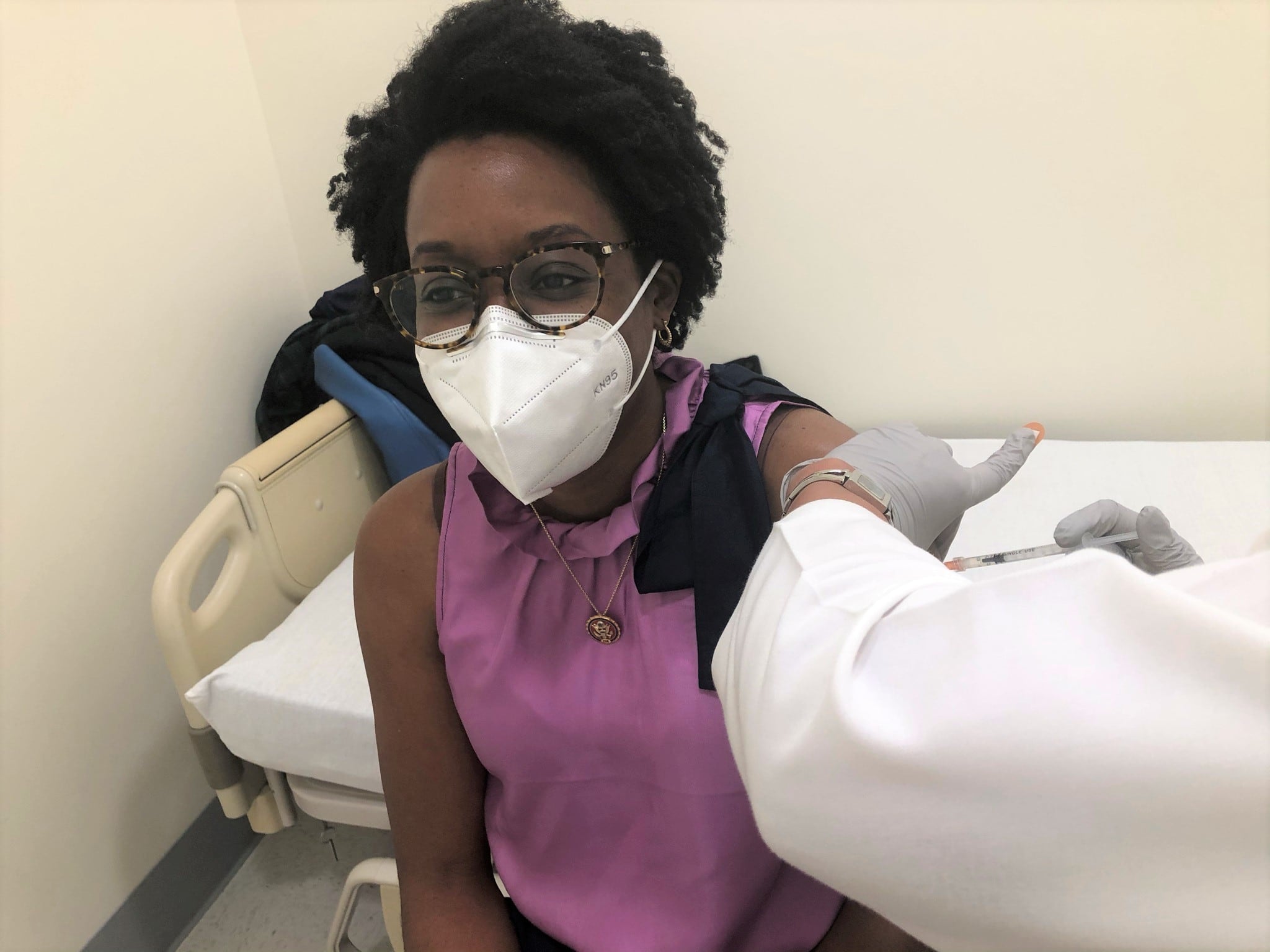 U.S. Rep. Lauren Underwood receives COVID-19 vaccine