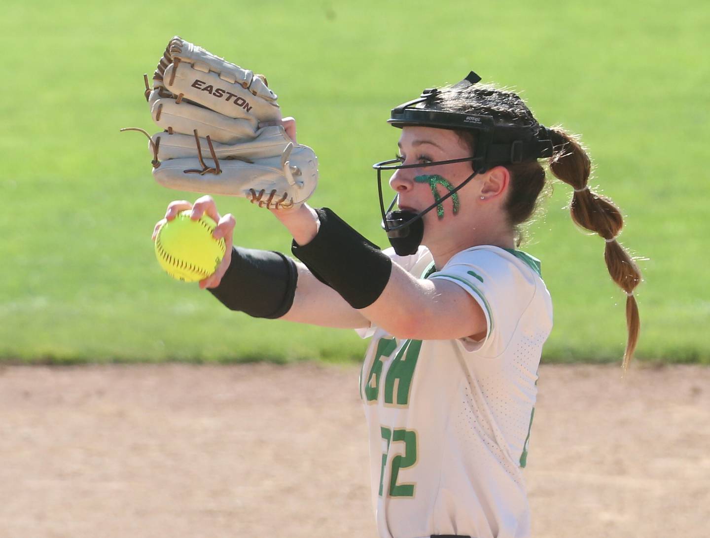 Seneca's Hayden Pfeifer lets go of a pitch to St. Bede on Tuesday, May 7, 2024 at St. Bede Academy.
