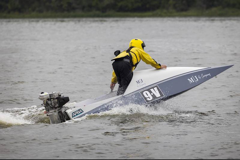 James Schallcross heads out for the next heat of a race Saturday, August 26, 2023 during the Rock Falls River Chase.