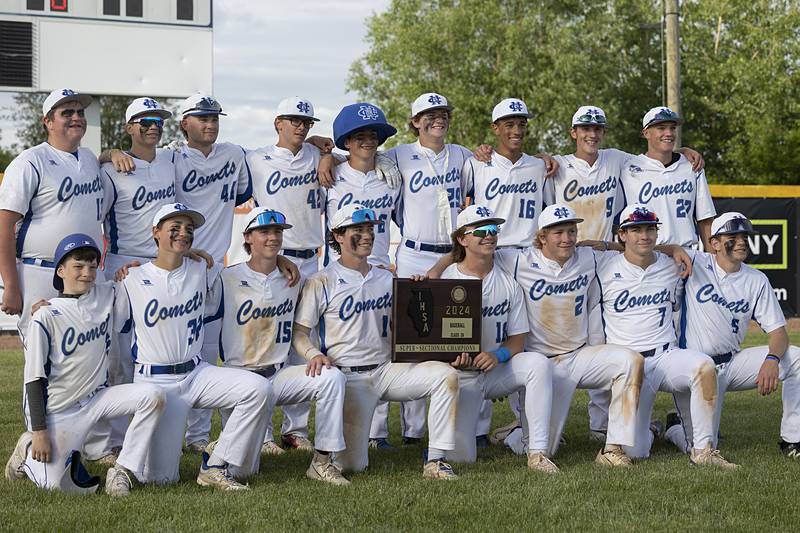 The Newman Comets baseball team have advanced to the state tournament by besting Chicago Hope Monday, May 27, 2024 during the Class 2A super-sectional in Rockford.