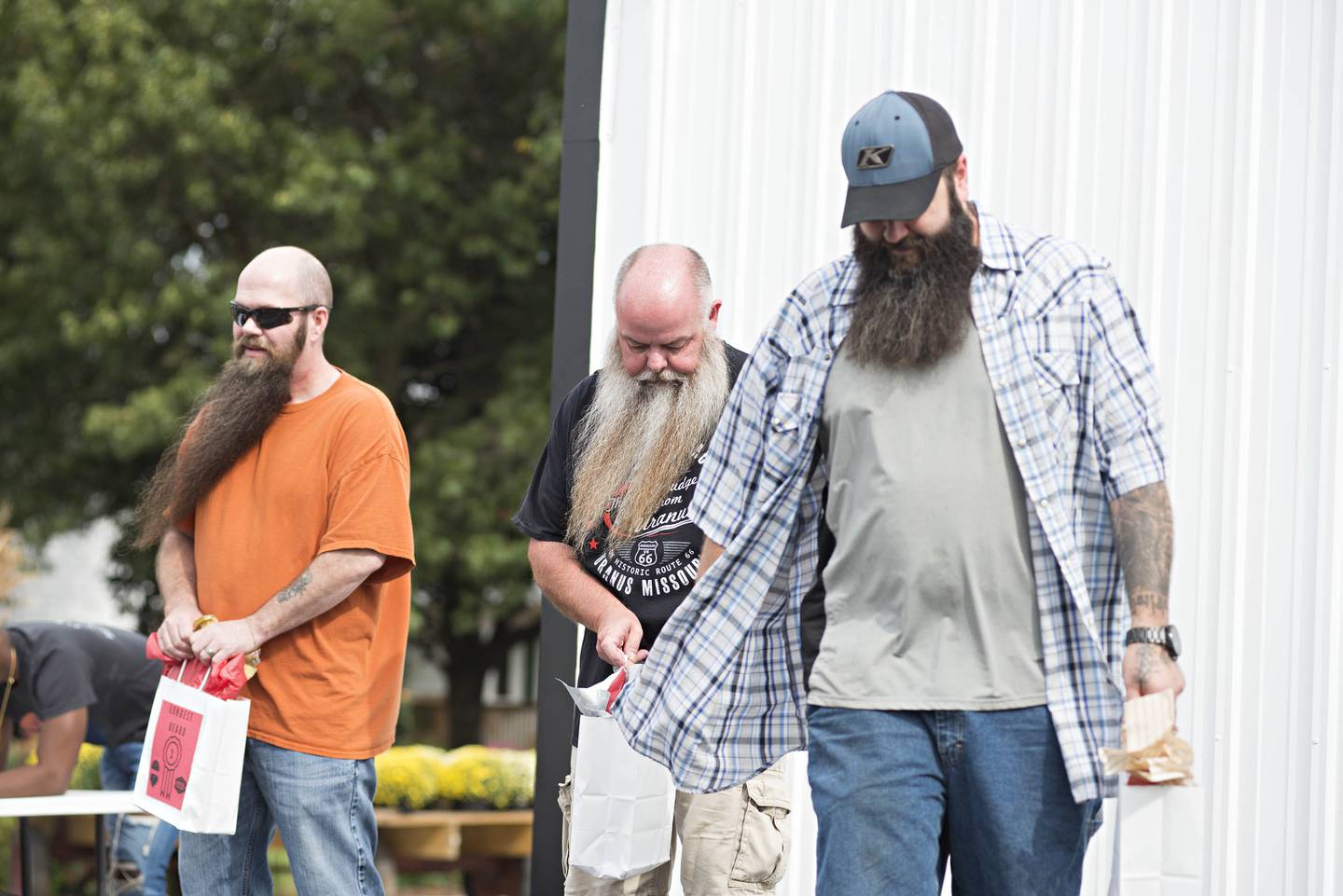 Rock Falls Tourism hosted a beard contest at last year's Lumberjack show. Winners for the longest beards were Dustin Coughenour (left), Ron Ludlow and Tim Hantel.