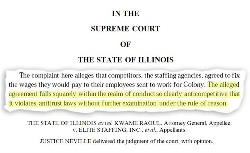 Justice P. Scott Neville wrote the Illinois Supreme Court’s unanimous opinion that staffing agencies are not exempt from the state’s antitrust laws