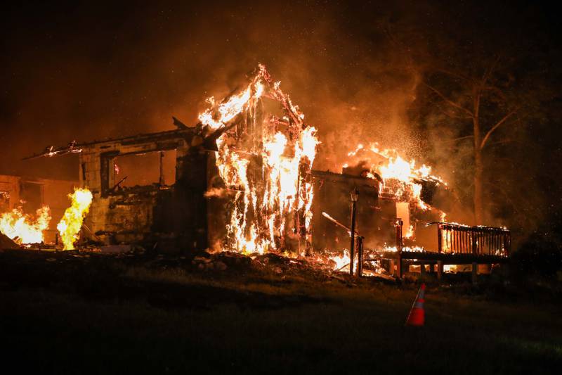 A fire destroys a vacant home near McHenry in the early hours of Tuesday morning, the Nunda Rural Fire Protection District reports.