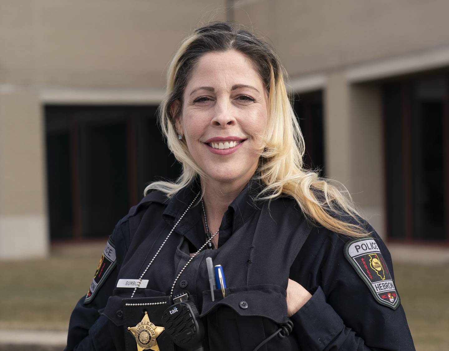 Juanita Gumble, Chief of Police, Hebron Police Department, photographed outside the McHenry County Government Center on Thursday, March 2, 2023 in Woodstock. Ryan Rayburn for Shaw Local
