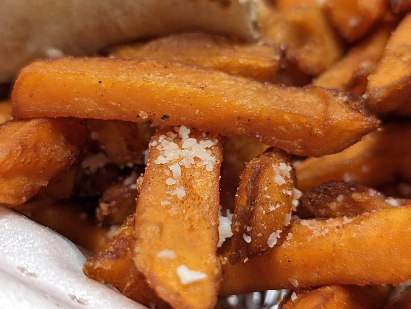 The sweet potato fries at Craft'd Plainfield were well-seasoned.