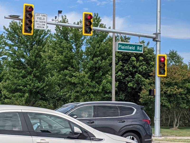 Traffic lights at the increasingly busy intersection of Plainfield and Woolley roads in Oswego were activated on July 3.