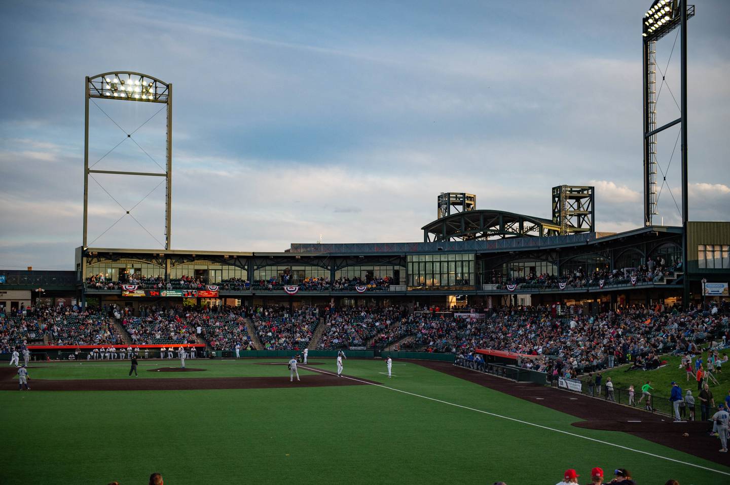 Fans fill Duly Health and Care Field during the Joliet Slammers home opener Friday May 10, 2024 at Duly Health and Care Field in Joliet