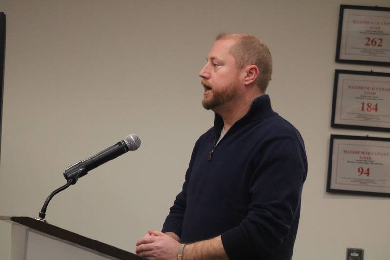 City Engineer Zac Gill speaks at the Jan. 8, 2024 meeting of the DeKalb City Council.