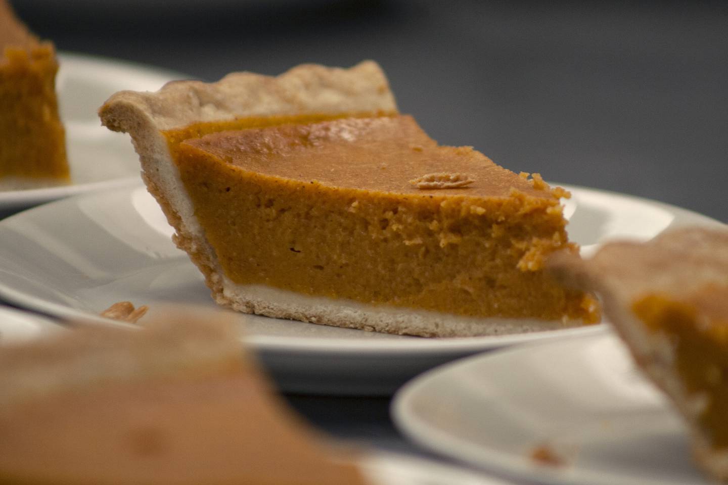 Pumpkin pie is plated Thursday, Nov. 25, 2021, at the PADS shelter at 1805 S. Route 31 McHenry.