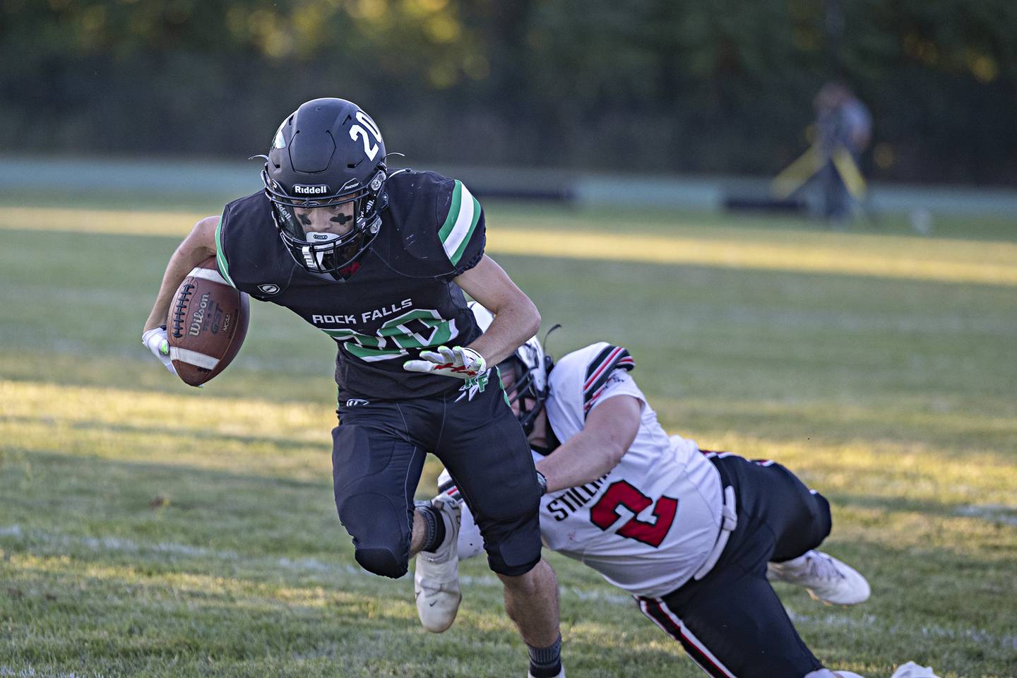 Rock Falls’ Mavrik Johnson picks up yards after a catch against Stillman Valley Thursday, August 31, 2023 at Rock Falls High School.