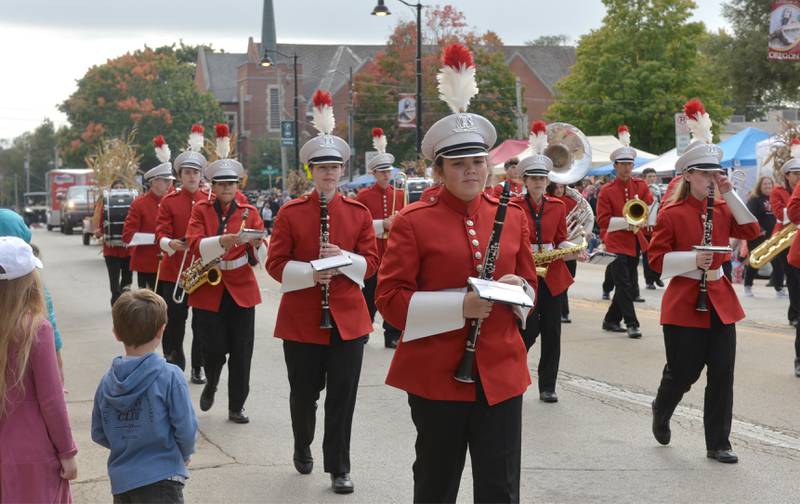 The Forreston High School Marching Band performs in the Harvest Time Parade, held during Oregon's Autumn on Parade festival on Sunday, Oct. 8, 2023.