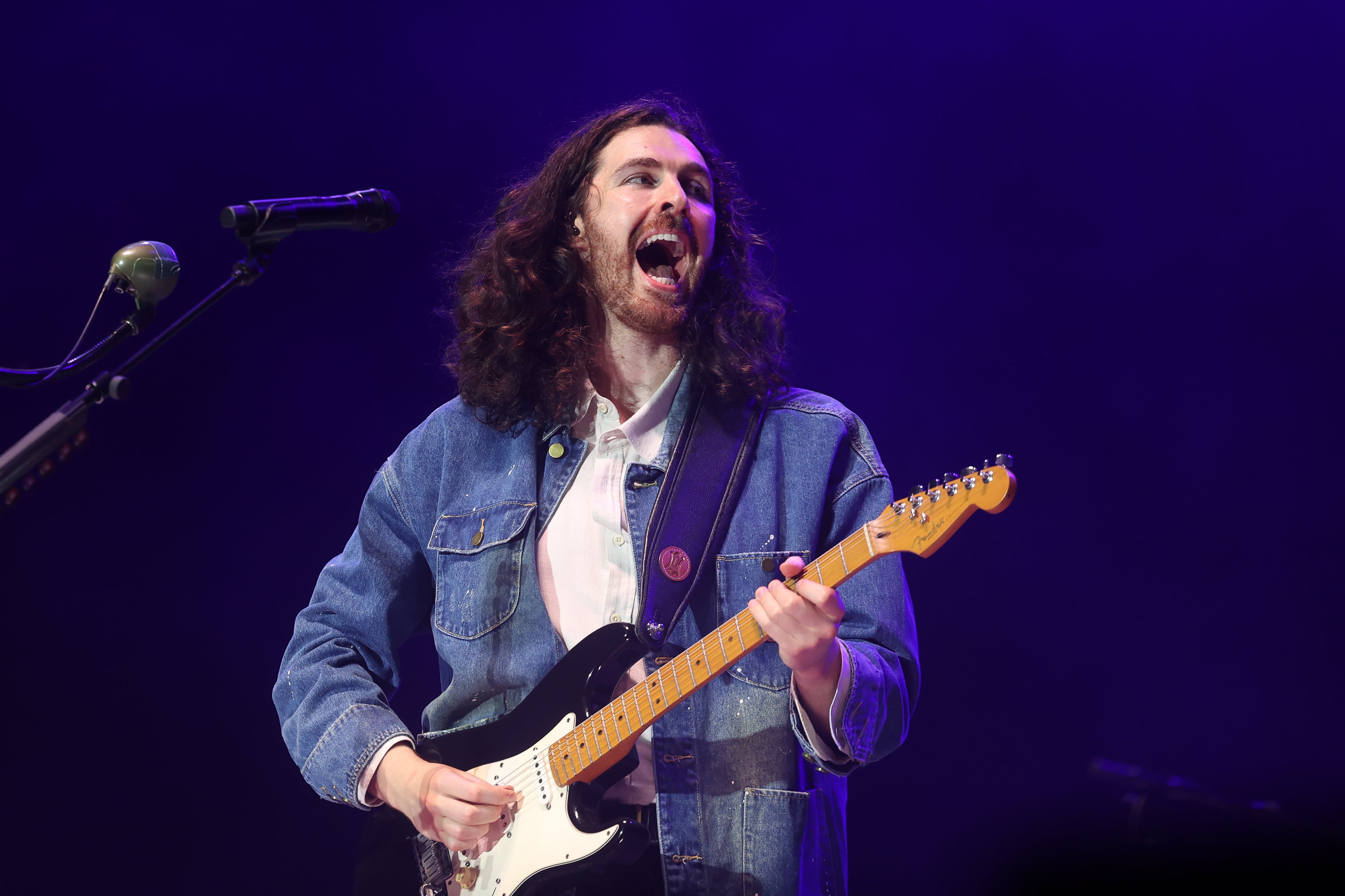 Hozier closes out the night on the Bud Light stage at Lollapalooza on Aug. 1, 2024 in Chicago.