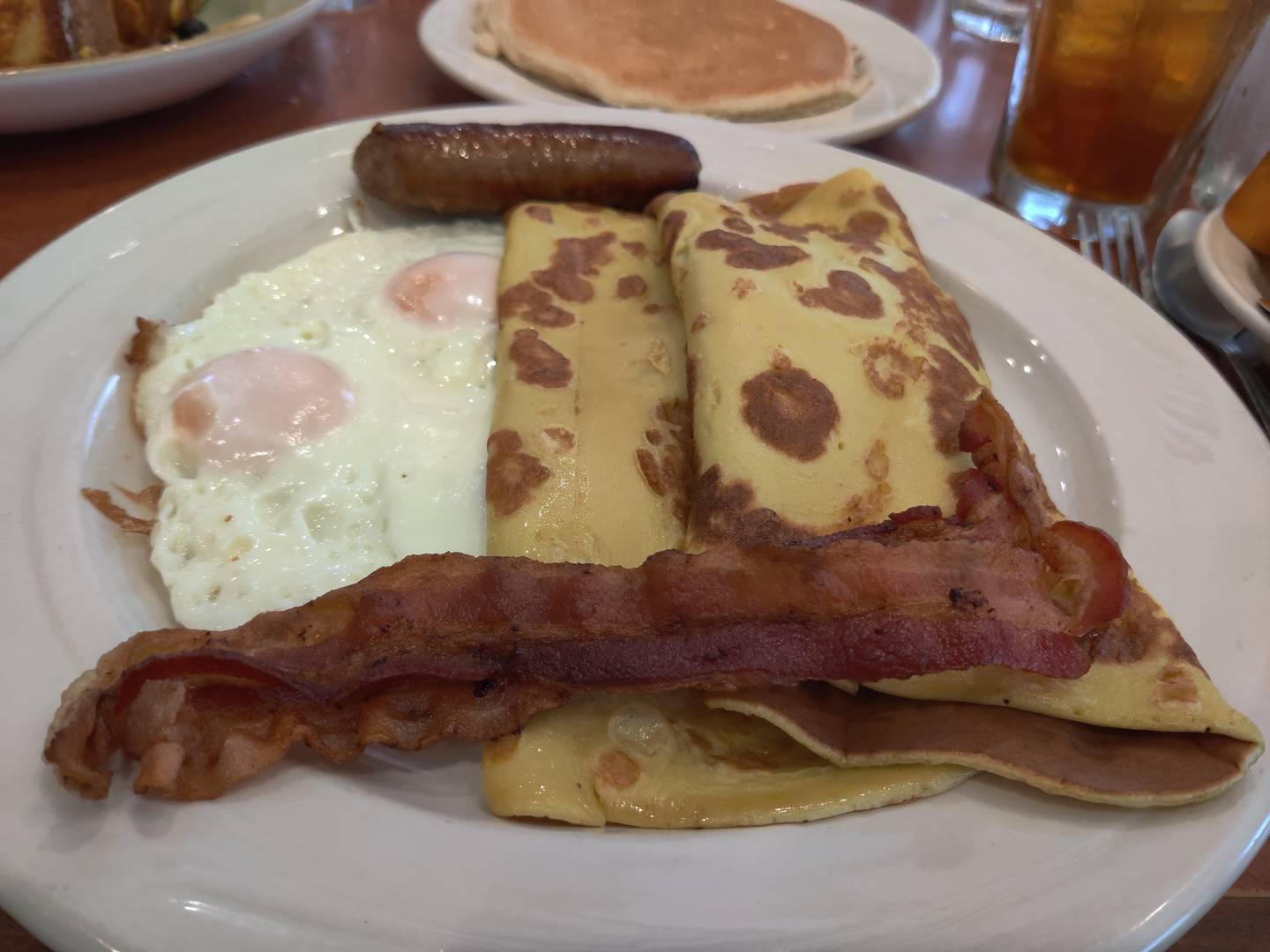 Crepes and eggs at Lumes in Batavia.