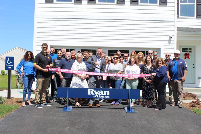 The DeKalb Chamber of Commerce celebrating Ryan Homes model house opening