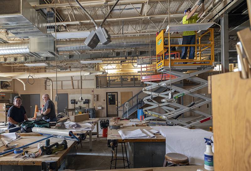 Updates include adding a full, separate classroom to the metal shop, updating the classroom in the wood shop, larger windows, storage space and new garage doors for light accessibility. Raynor donated the doors to the school.